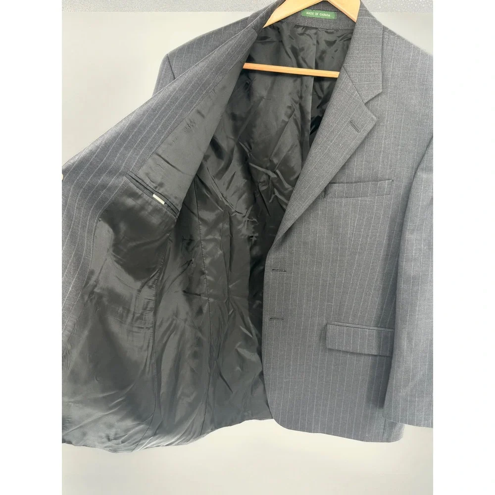 Lauren Ralph Lauren Mens 42S Pinstripe Blazer Gray 100% Wool Suit Jacket Canada